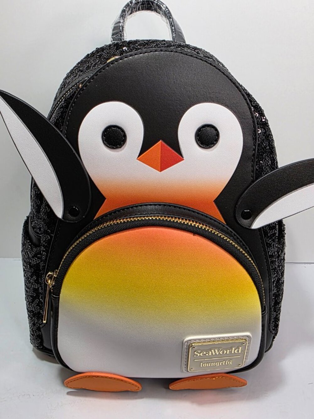 Loungefly SeaWorld Parks Exclusive Sequin Penguin Mini Backpack